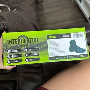 Worn once. Wasn’t the pair of boots we needed. Steel toe, black , size: 9 1/2